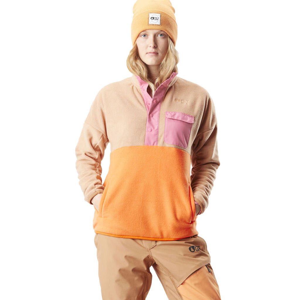 Arcca 1/4 Fleece Midlayer i farven C Latte set forfra på model