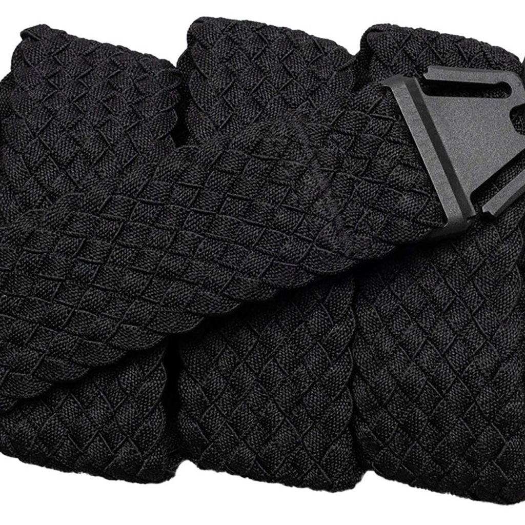 Et bælte, Futureweave i farven sort nærbillede af materiale