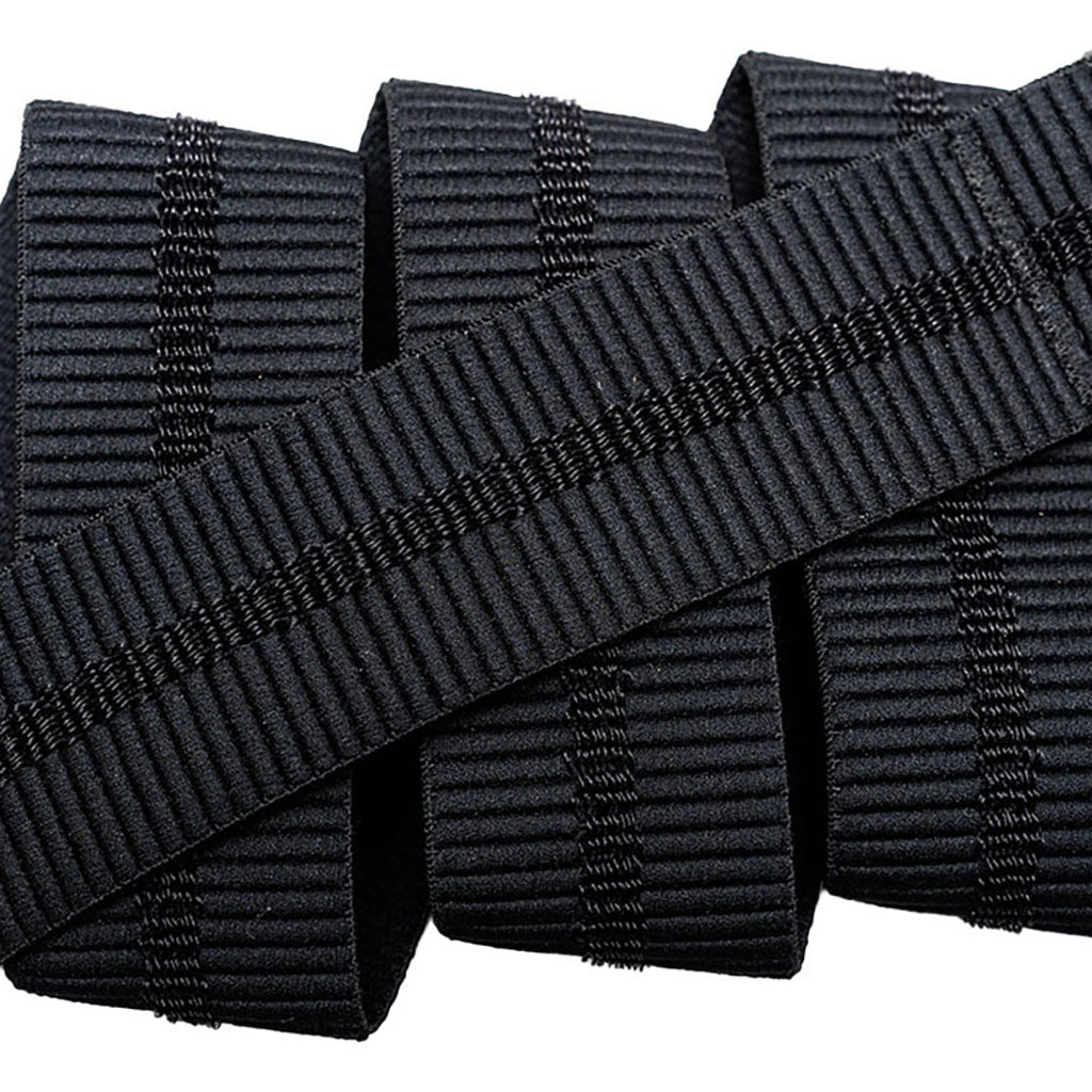 Et bælte, Stamped i farven sort nærbillede af materiale