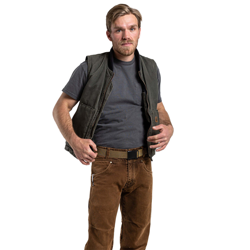 Et bælte, Hardware i farven Coyote set forfra på afstand