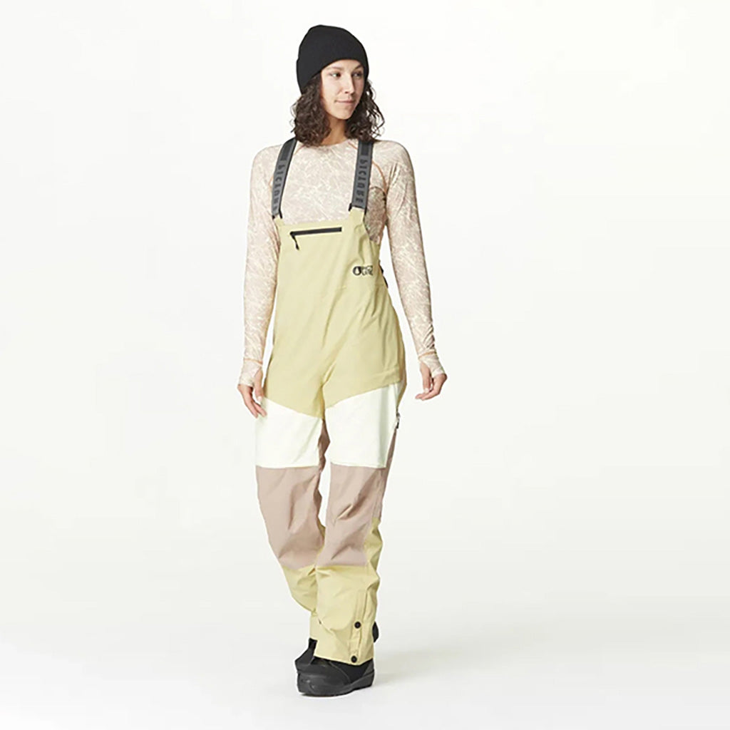 Elwy Bib Skibukser i farven Hemp Roebuck Lime Cream set forfra