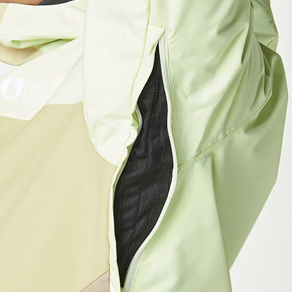 En Skijakke, Seakrest i farven Lime Cream Hemp Roebuck detalje