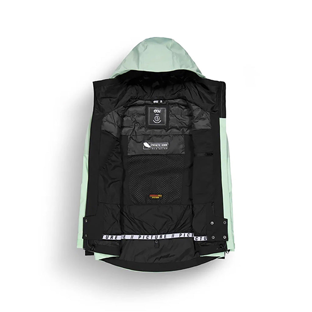 En Skijakke, Sygna i farven Silt grøn set indefra