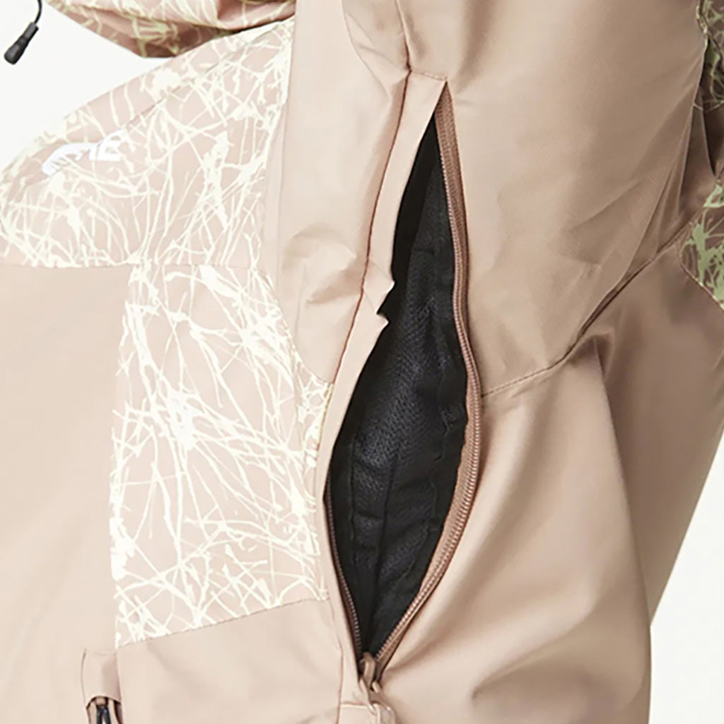 En Skijakke, Exa i farven Paisley Cocoa Chicory nærbillede