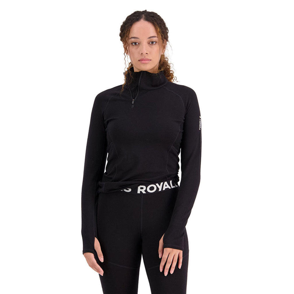 Skiundertøj, Olympus Half Zip i farven sort set forfra