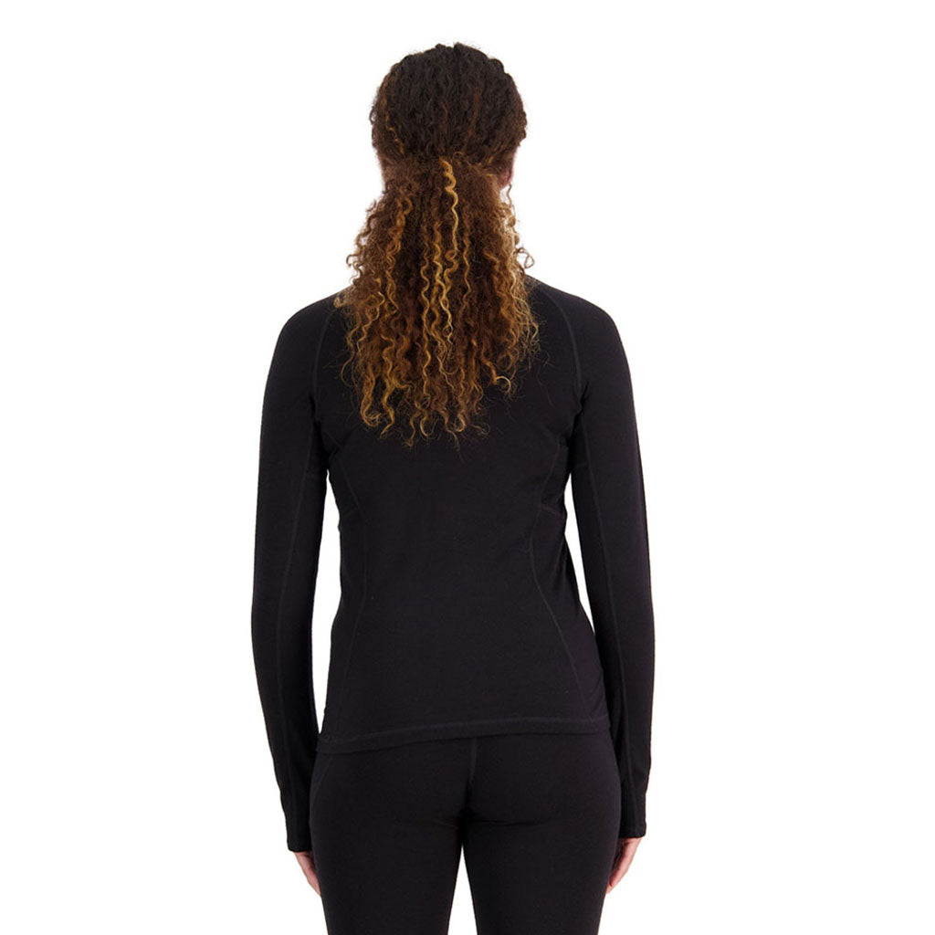 Skiundertøj, Olympus Half Zip i farven sort set bagfra
