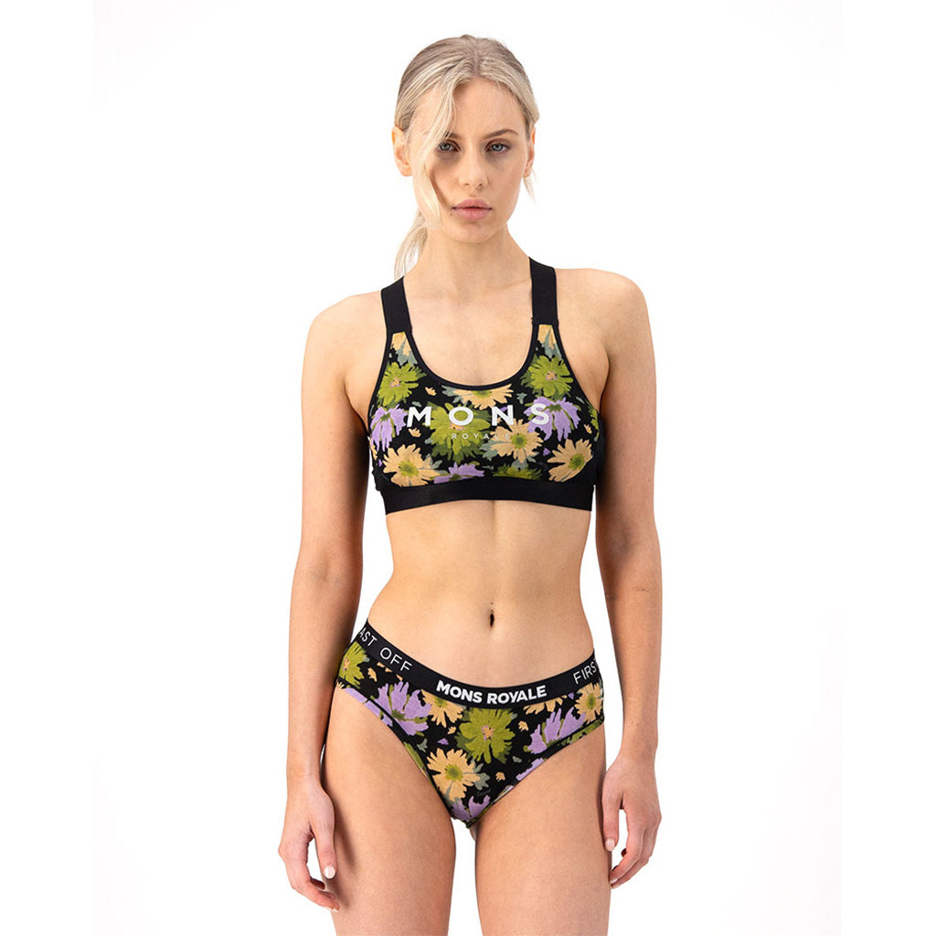 En BH, Stella X-Back Bra i farven Alpine Bloom / sort set forfra