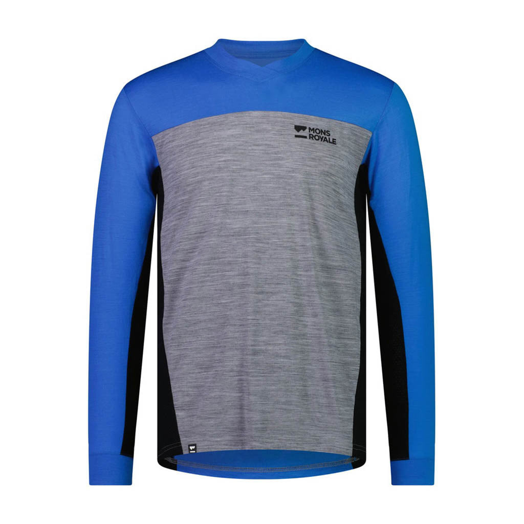 En Langærmet T-shirt, rødwood Enduro VLS i farven blå Gravel