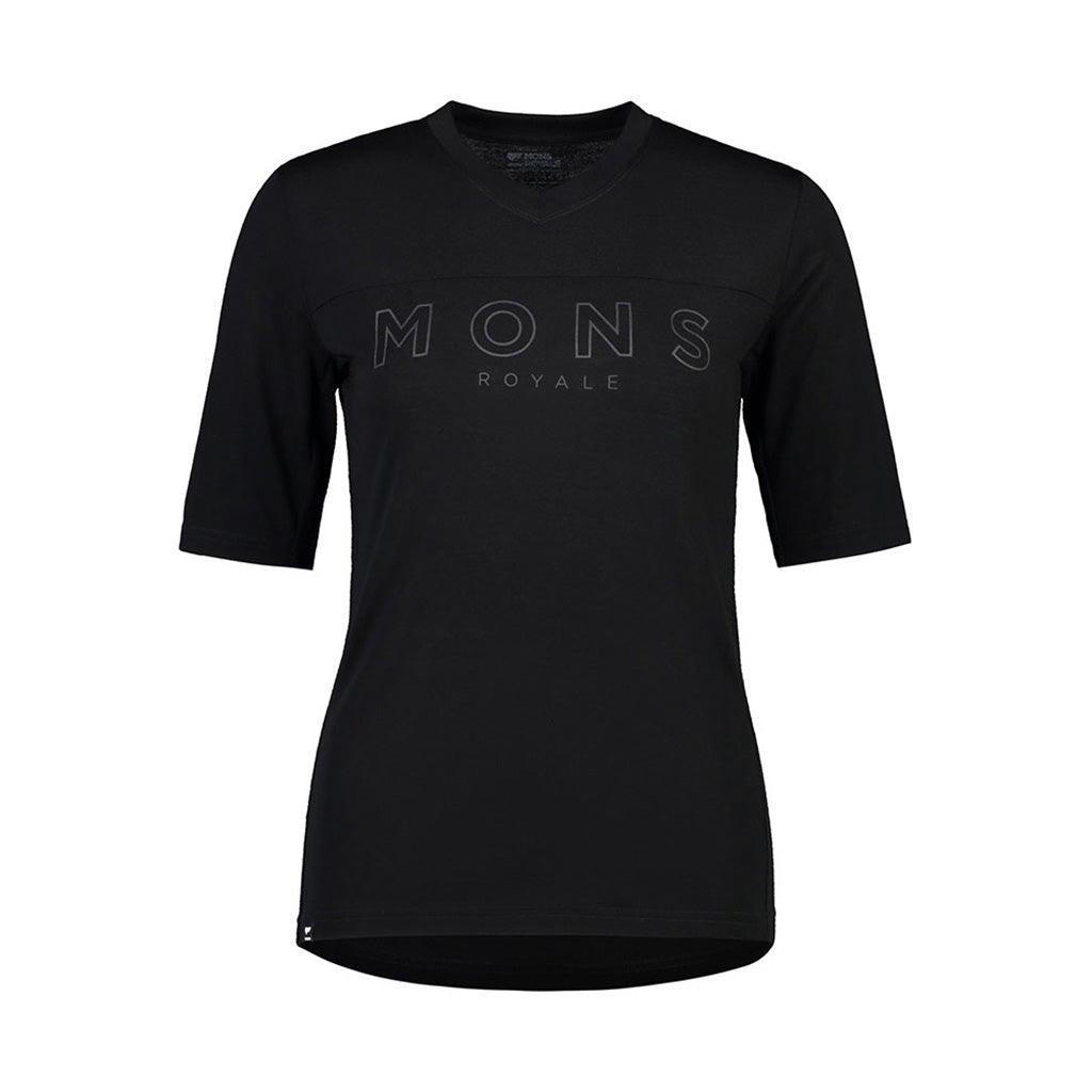 En T-Shirt, rødwood Enduro VT i farven sort set forfra