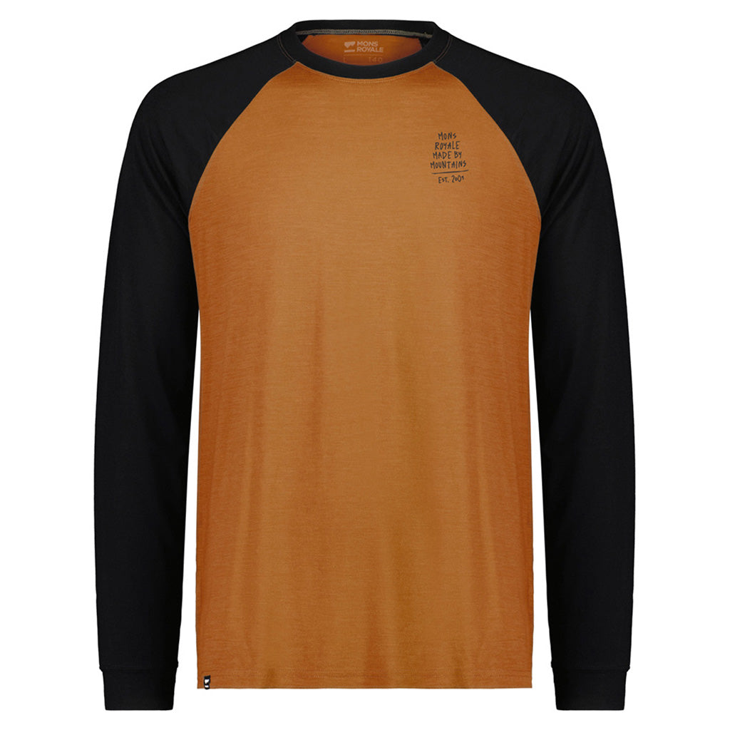 En T-Shirt, Icon Raglan i farven sort / Copper