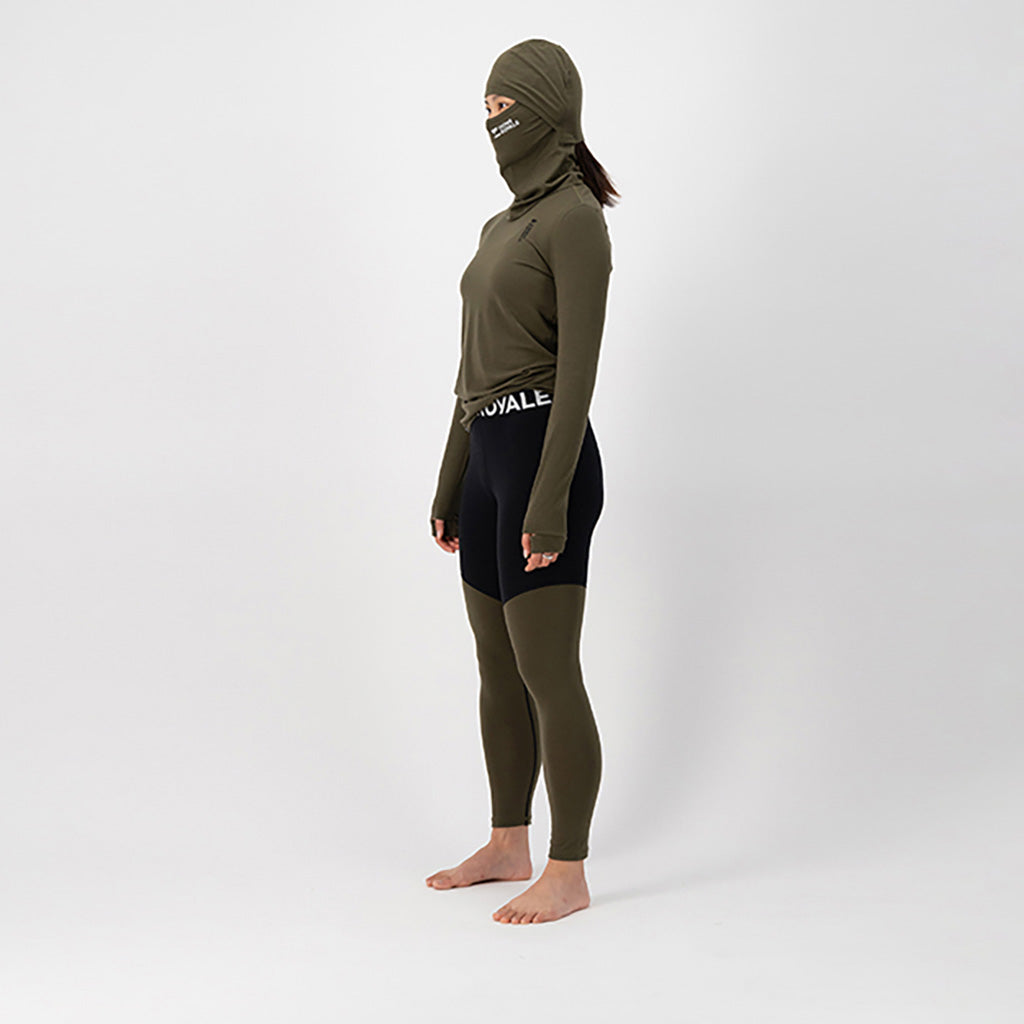 Skiundertøj, Cascade Merino Flex 200 i farven Dark Olive set fra venstre side