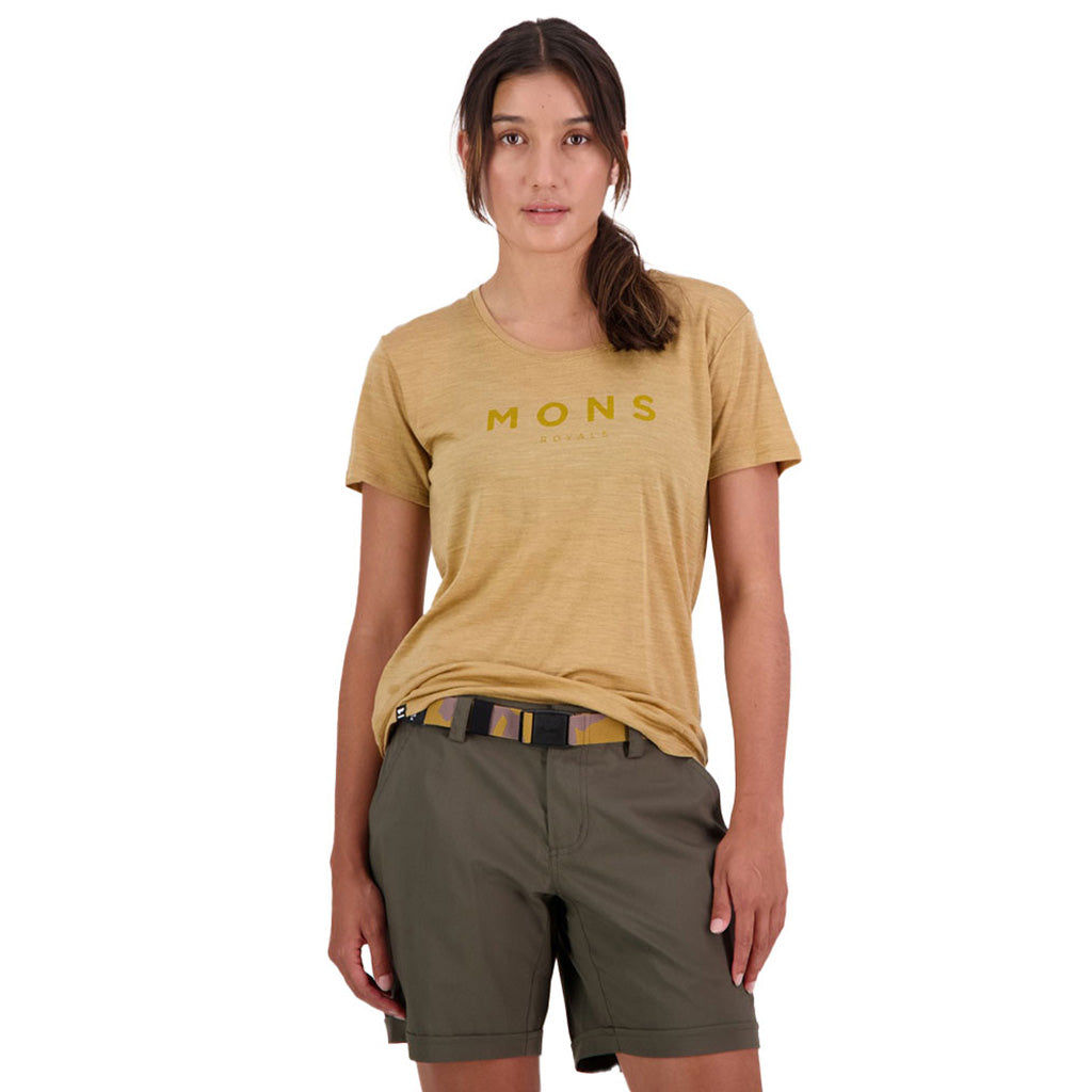 En Langærmet T-shirt, Zephyr Merino Cool Tee Smokey i farven Cumin set forfra på model