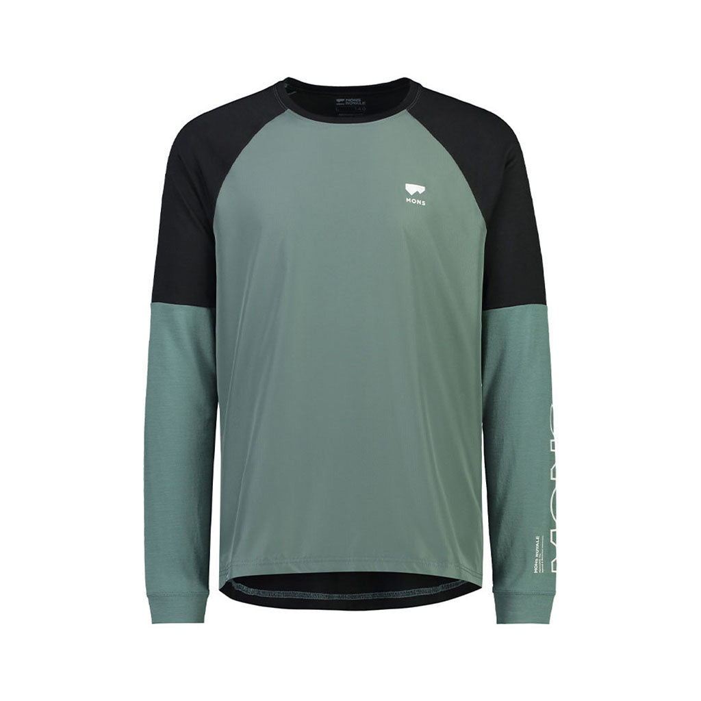 En T-Shirt, Tarn Merino Shift Wind Jersey i farven Burnt Sage / sort