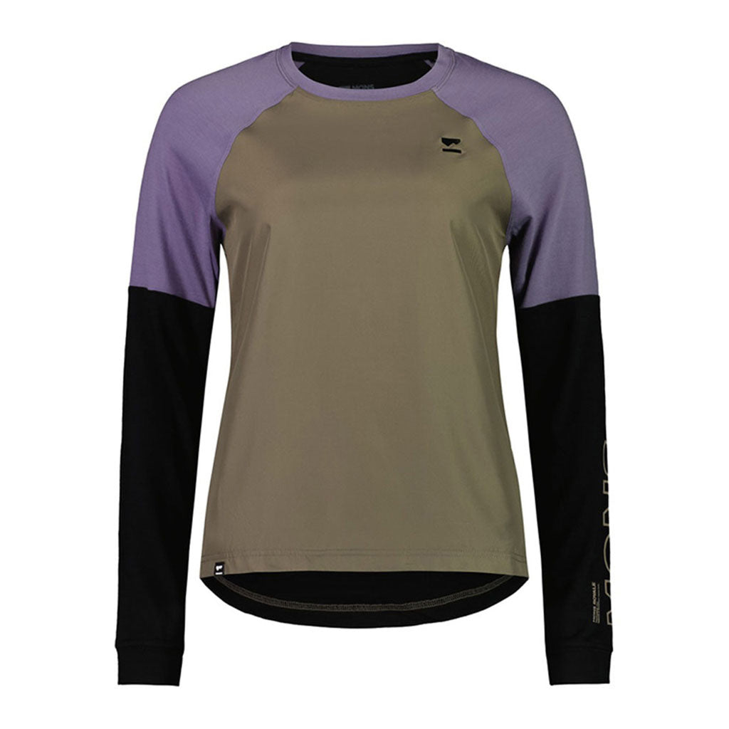 En T-Shirt, Tarn Merino Shift Wind Jersey i farven Walnut/Blk/Thistle
