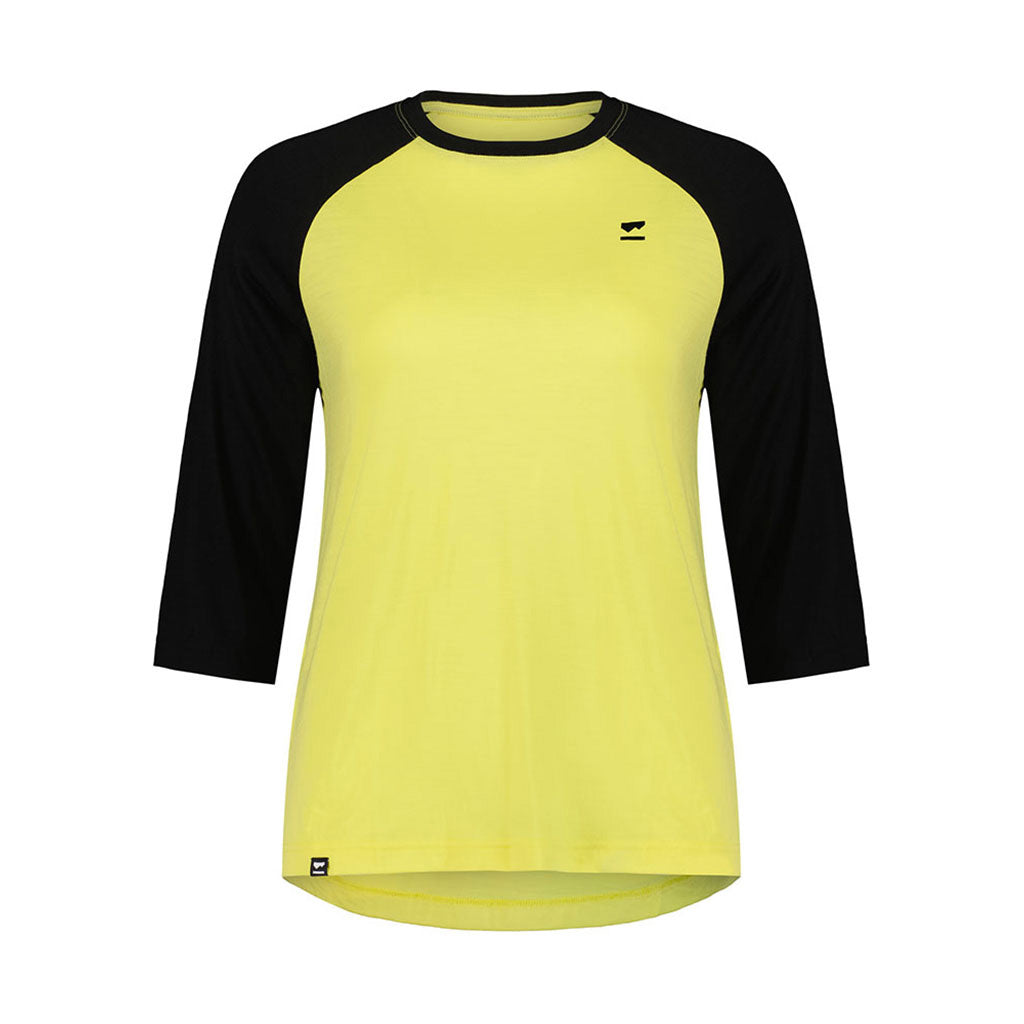 En T-Shirt, Tarn Merino Shift Raglan 3/4 i farven sort / Limelight