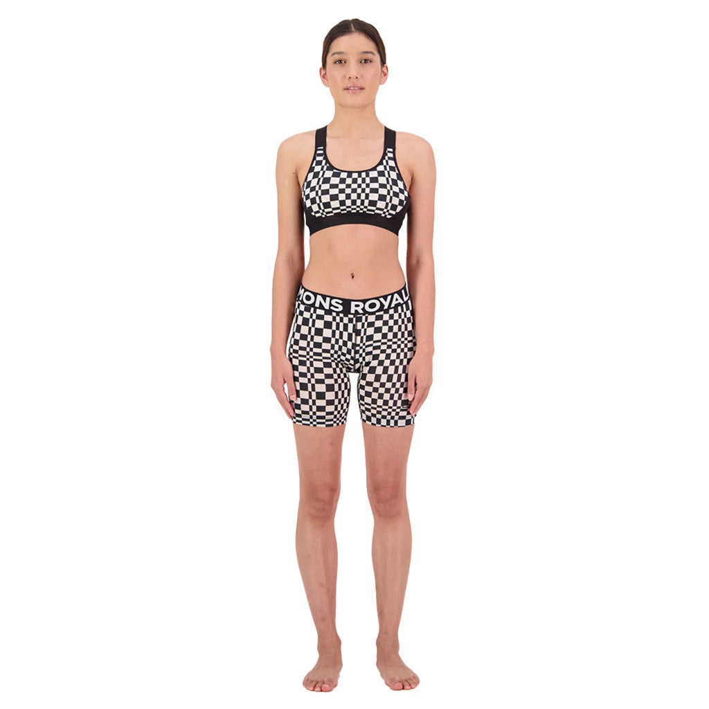 Low Pro Merino Aircon Cykel Base Layer i farven Checkers set forfra