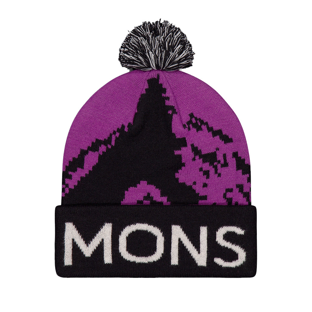 Mtn Pixel Merino Pom Pom Beanie - Hue