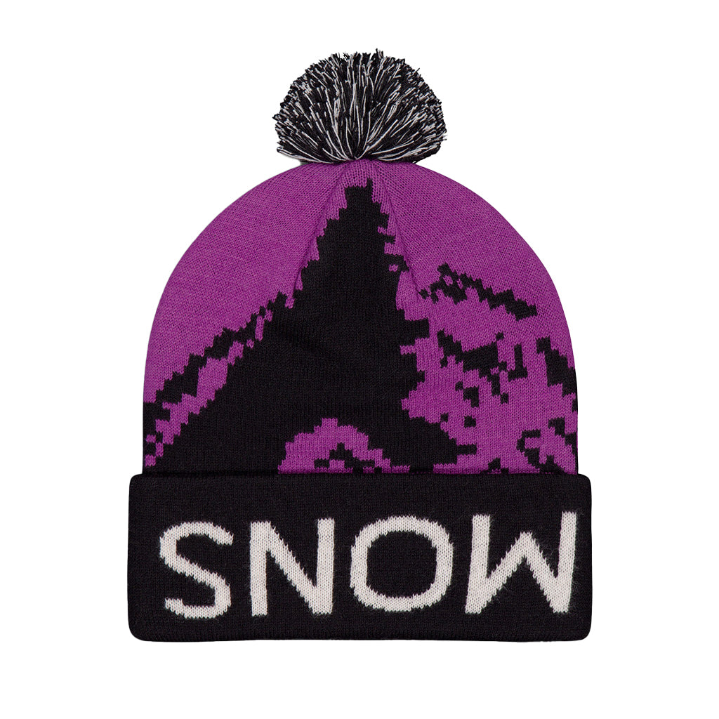 Mtn Pixel Merino Pom Pom Beanie - Hue