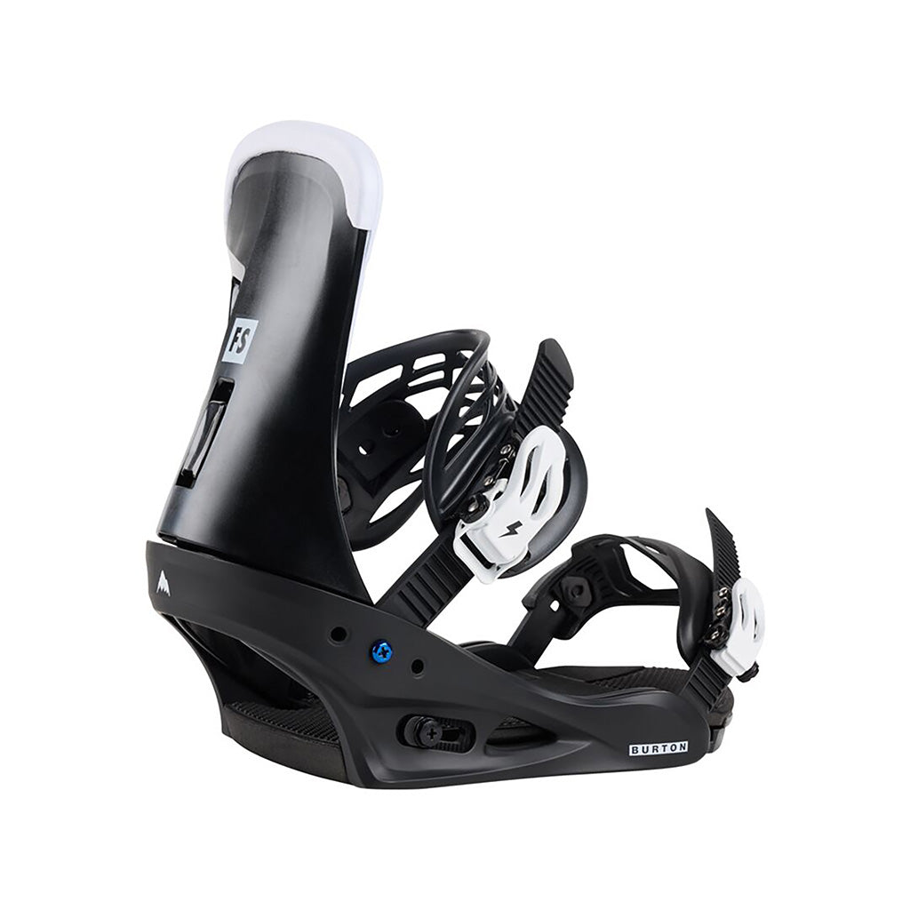 Et snowboardbinding, Freestyle i farven sort set fra siden