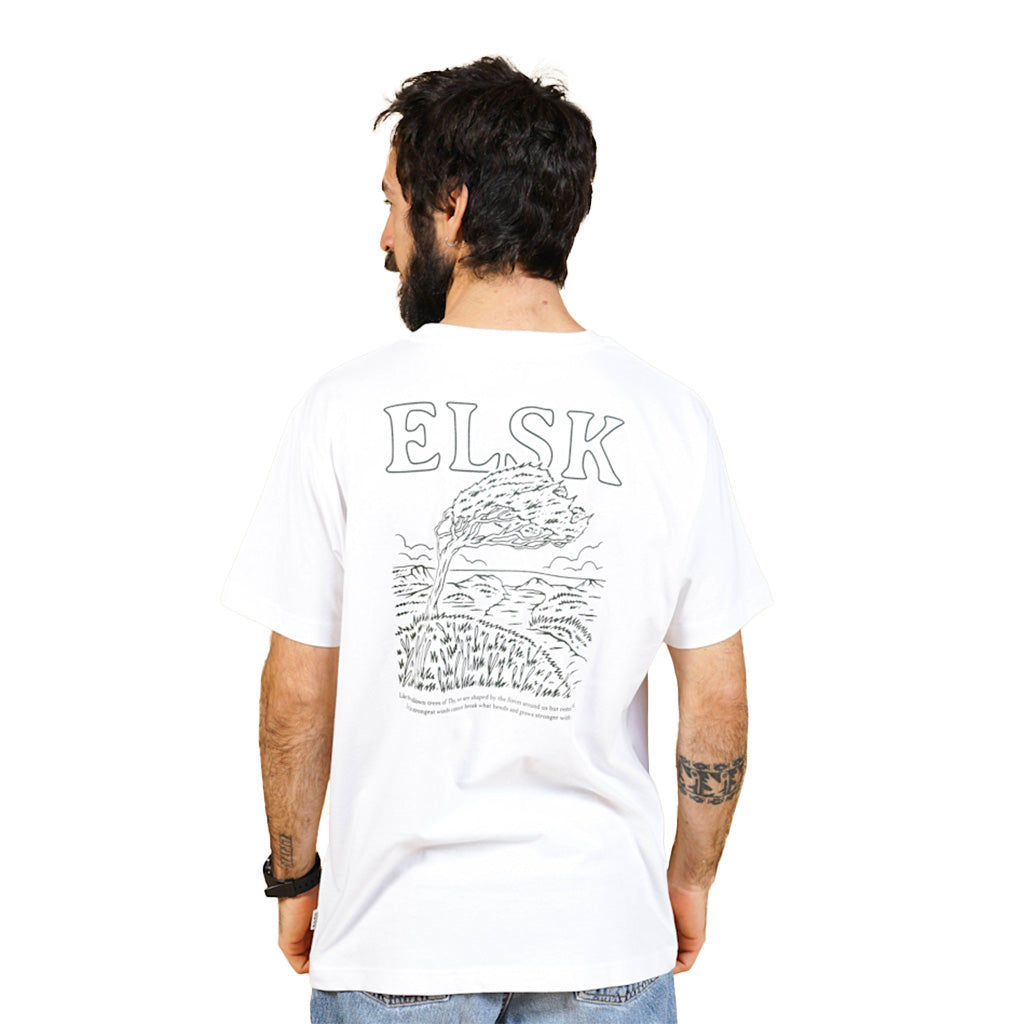 En T-Shirt, Wind BP Brushed i farven hvid set bagfra
