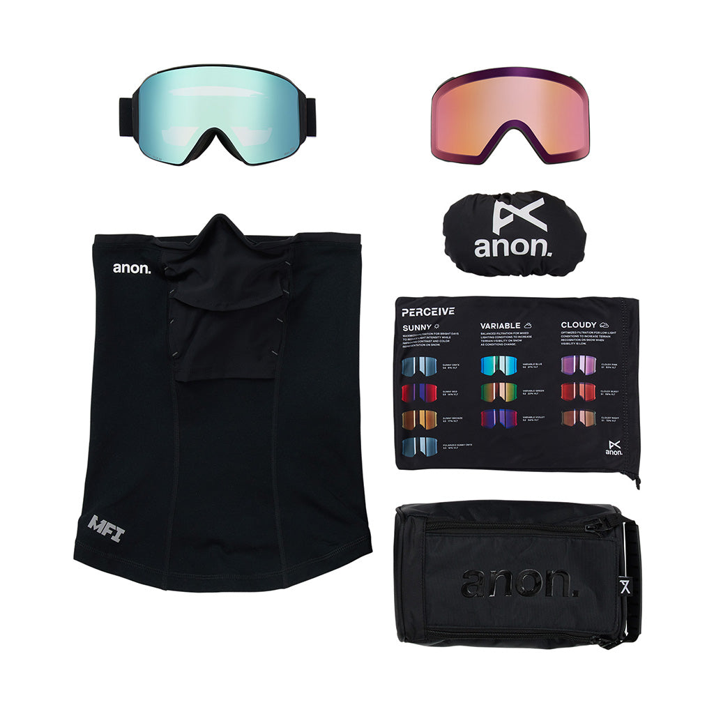 M4 Goggles (Cylindrical) + Bonus Lens + MFI® Face Mask - Skibrille