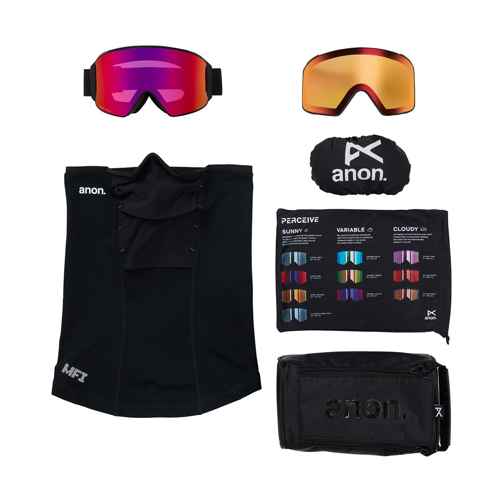 M4 Goggles (Cylindrical) + Bonus Lens + MFI® Face Mask - Skibrille
