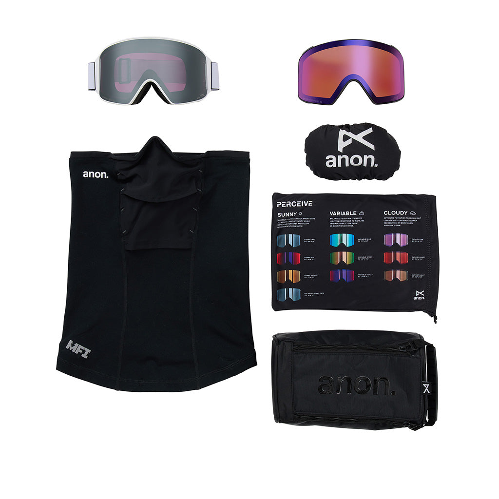 M4 Goggles (Cylindrical) + Bonus Lens + MFI® Face Mask - Skibrille