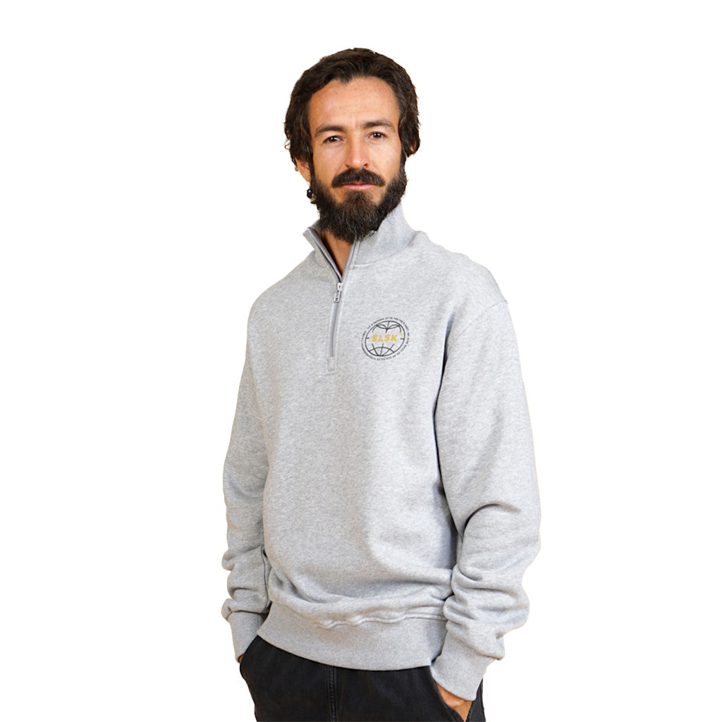 En Sweatshirt, Statement Globe CH Halfzip i farven grå