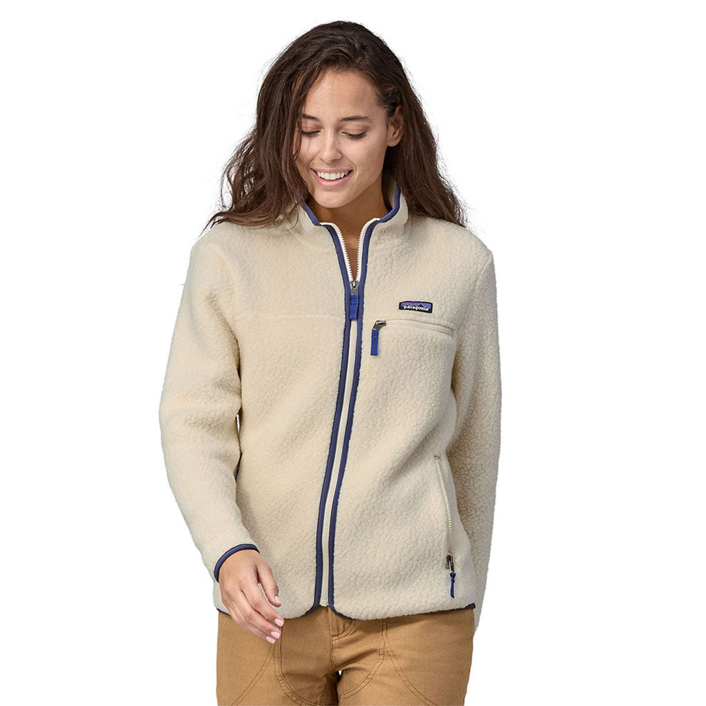 En Fleece, Retro Pile i farven Natural set forfra