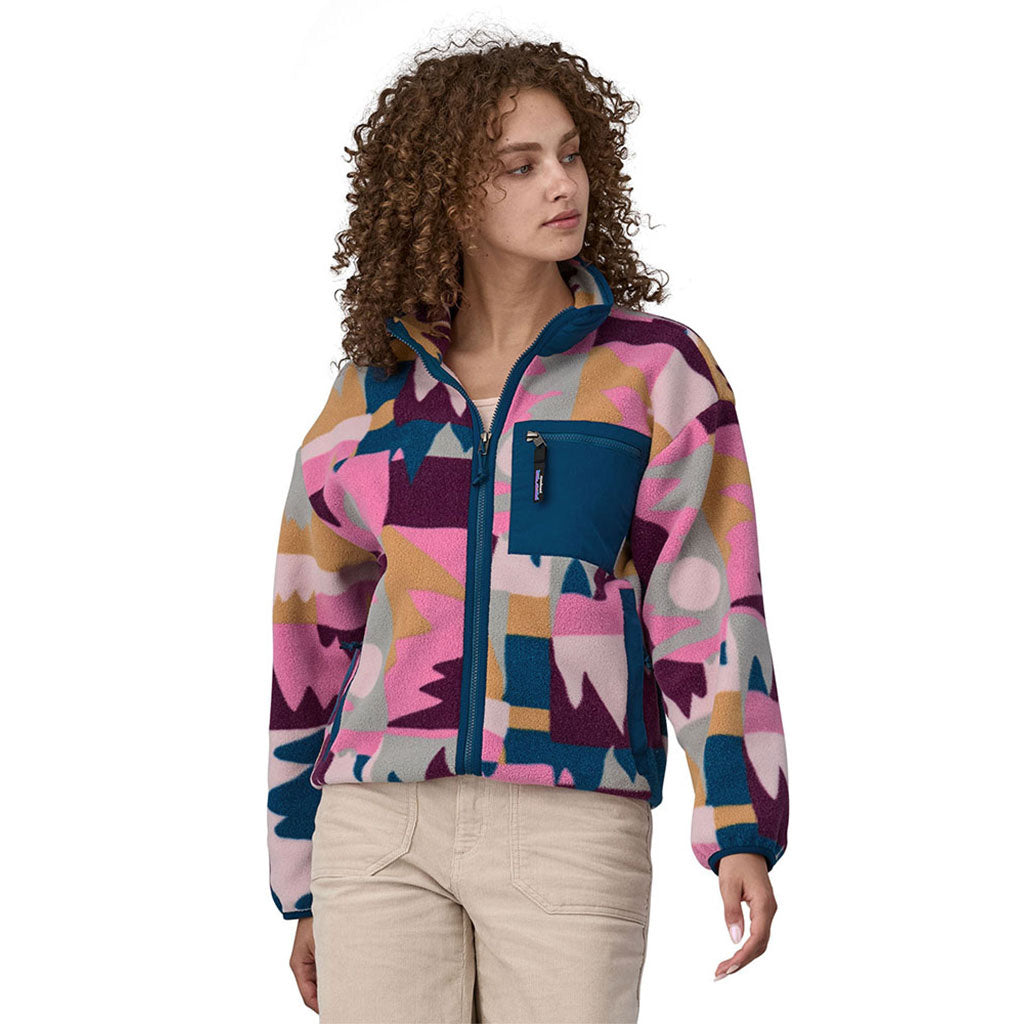 En Fleece, Synch Frontera: i farven Marble Pink set forfra