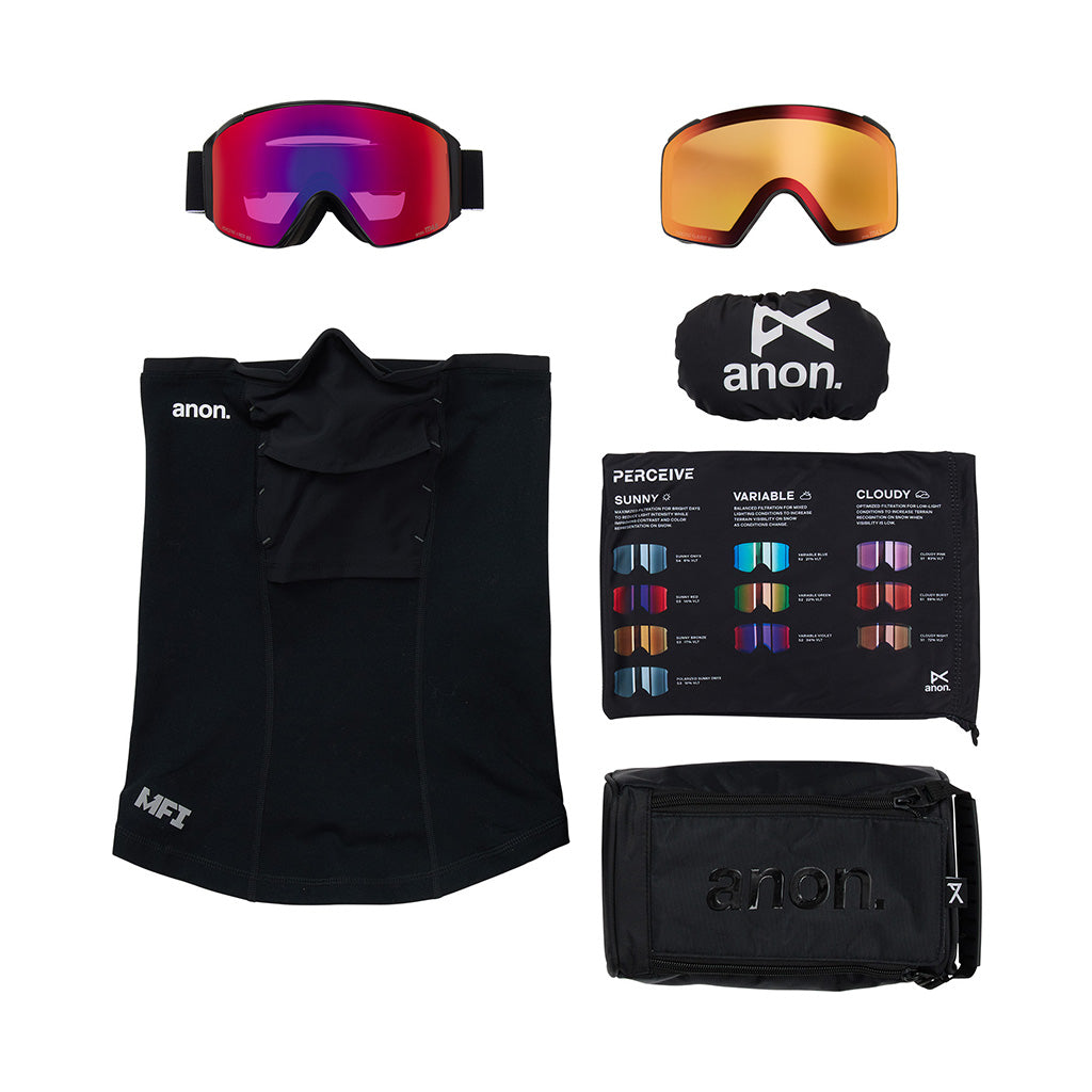 M4S Goggles (Cylindrical) + Bonus Lens + MFI® Face Mask - Skibrille
