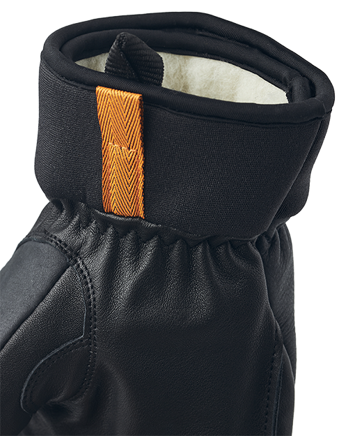 Army Leather Wool Terry 5 finger - Handsker