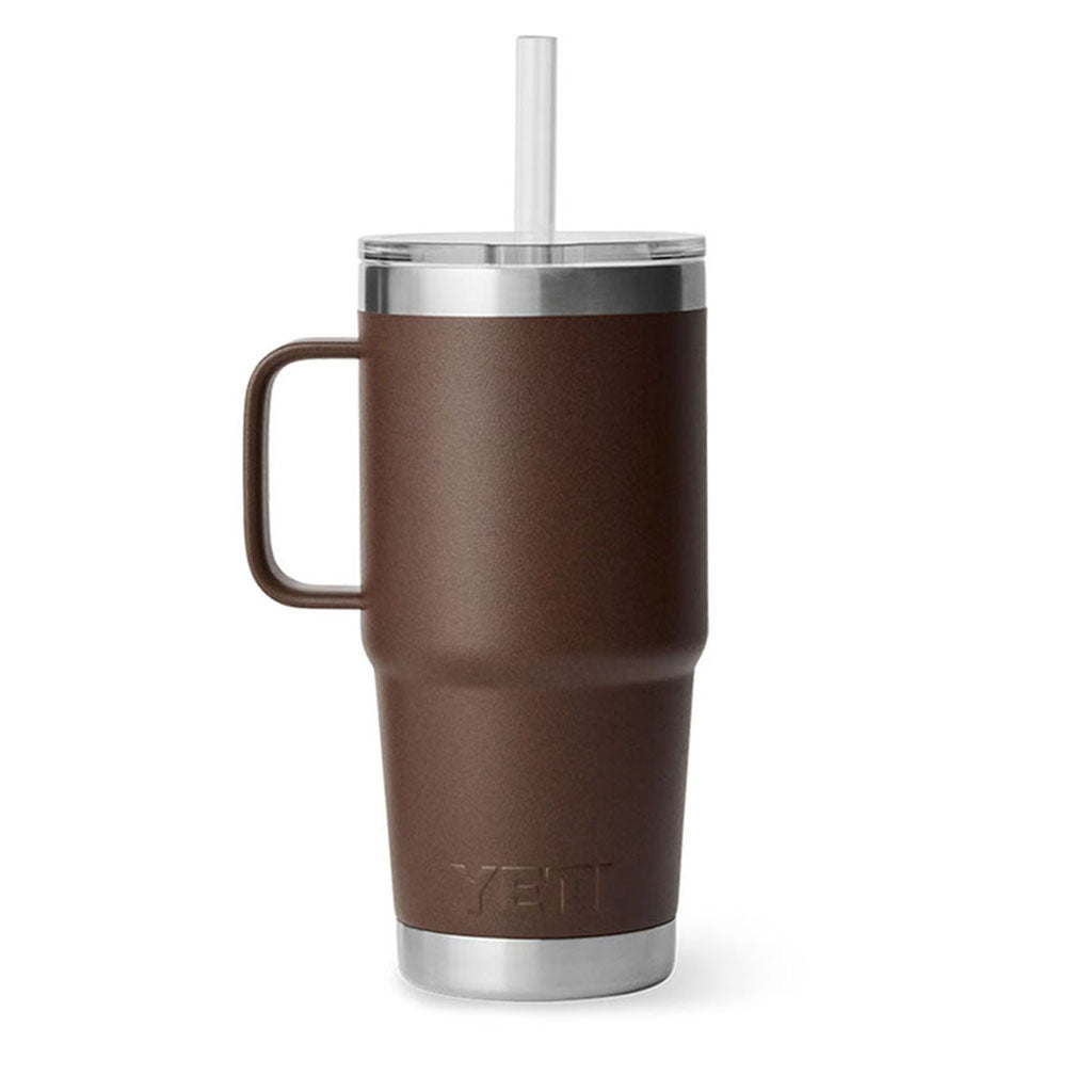 Rambler 25 Oz Straw Mug  i farven Wetlands brun set forfra