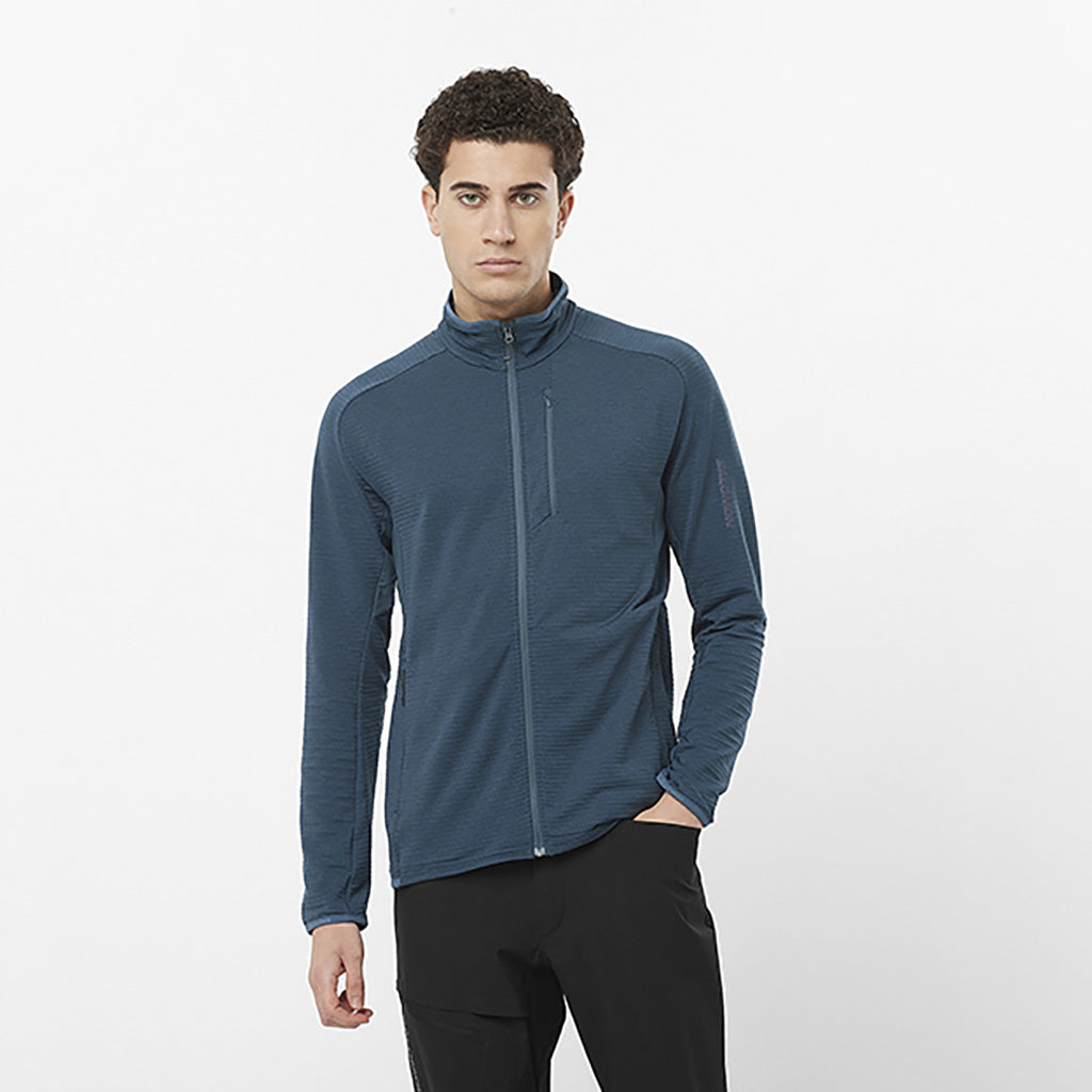 Essential LTwarm Fullzip Midlayer i farven Midnight Navy set forfra