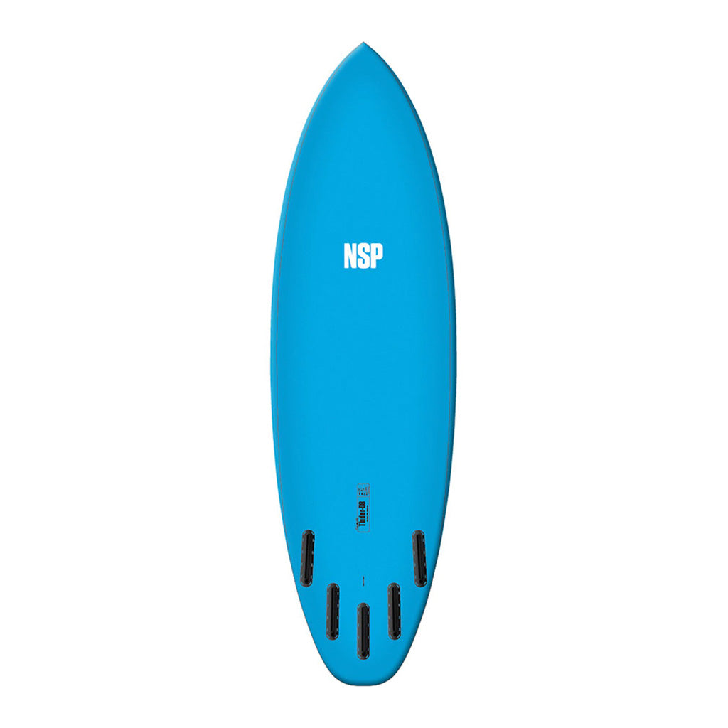 Et Surfboard, Elements Hdt Tinder-D8 6'2" i farven blå Ftu set nede fra