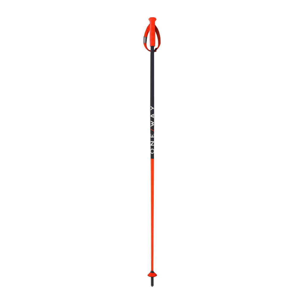 En Skistave, Rd 16 Sl Alu 7075, i farven grå/Neon Orange