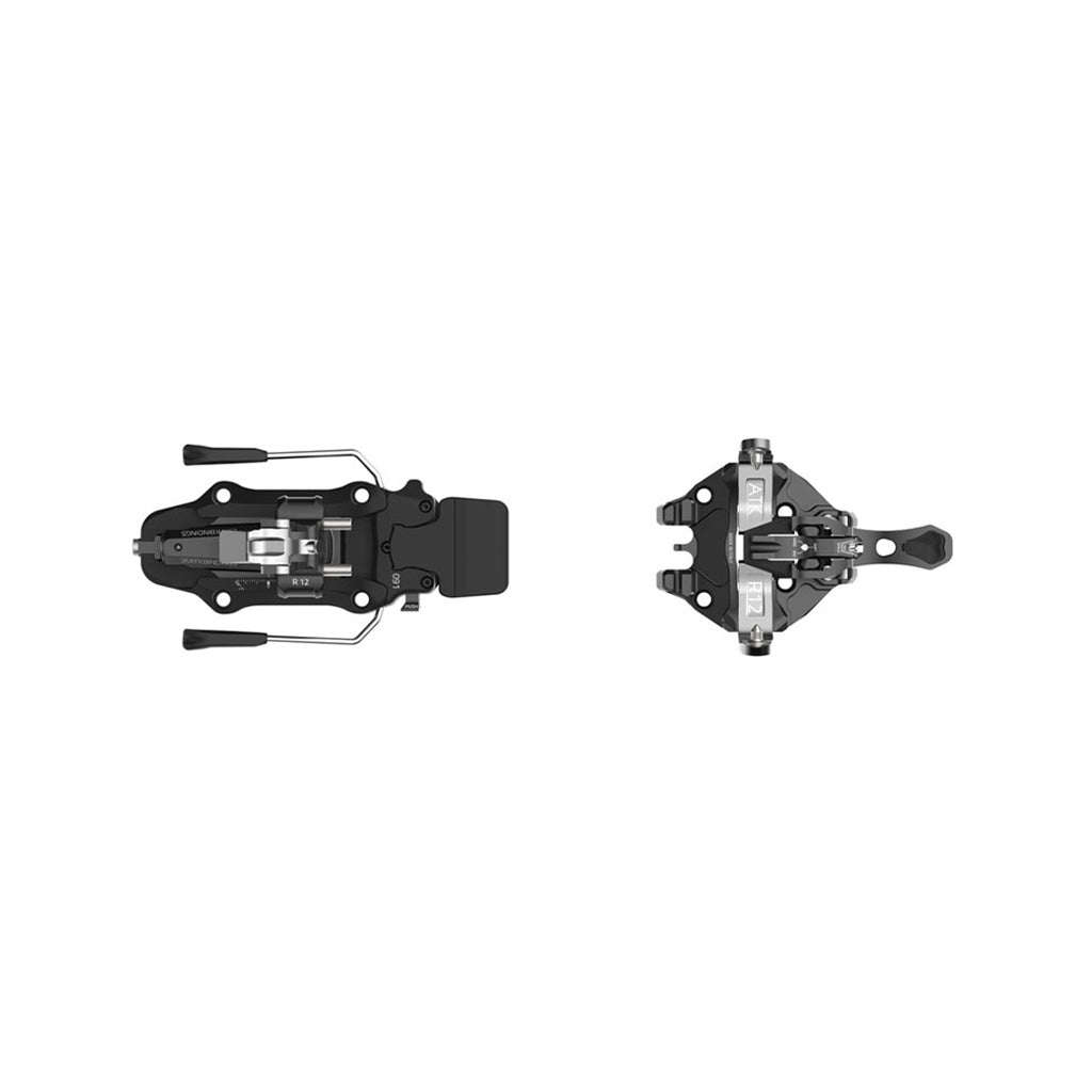 En Skibinding, Raider 12 sort i farven sort Titanium set oppe fra