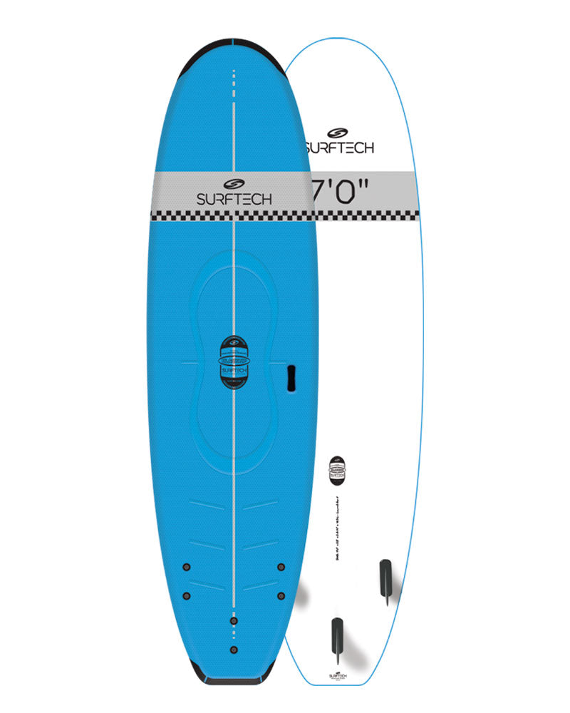 En Surfboard, sorttip L2S  7'0 i farven blå